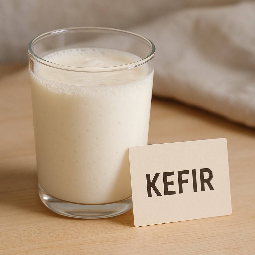 Glass of fresh kefir
